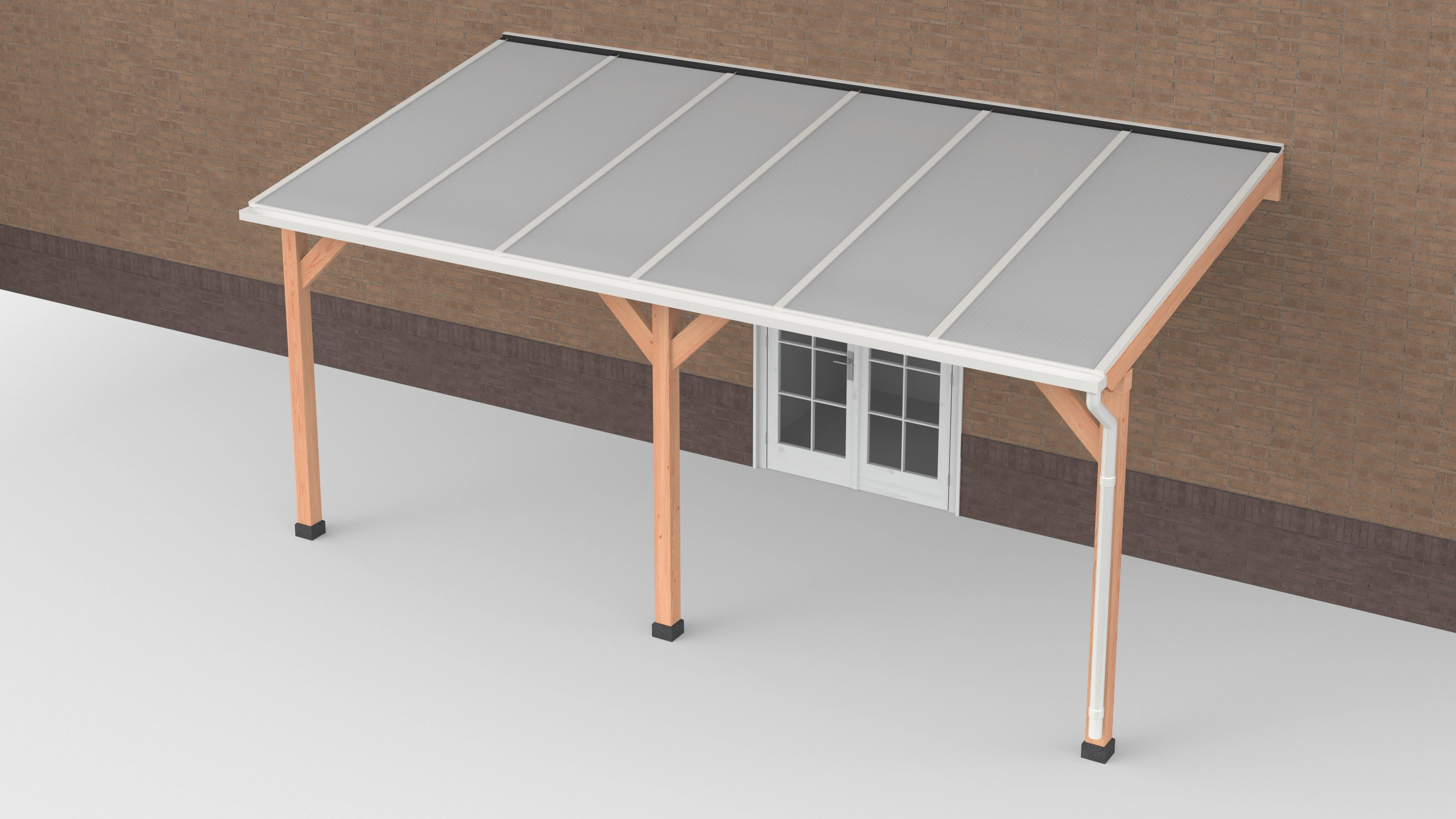 Douglas Terrasoverkapping Geschaafd met Opaal Polycarbonaat Dak - 600 x 300 cm - Afbeelding 1